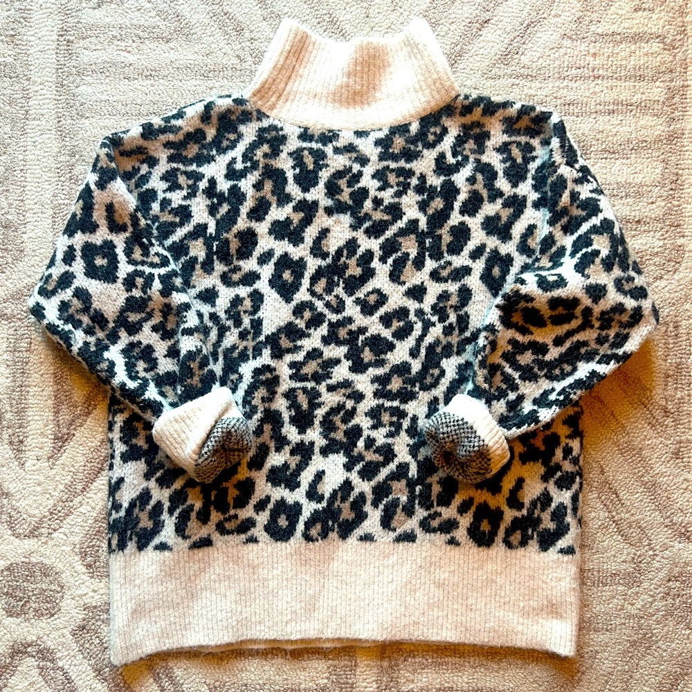 LOFT Leopard Print Turtleneck Sweater